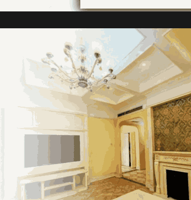 Visualización tridimensional del interior de una habitación